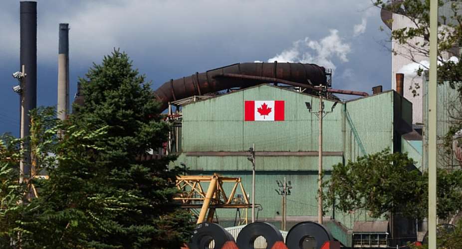 Coils of steel are seen at an ArcelorMittal Dofasco facility in Hamilton, Ontario, on August 24, 2026. -  Cole Burston, AFP