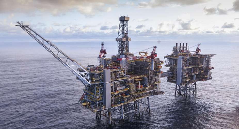A handout picture taken on March 9, 2018, released by BP, shows an oil platform in the Clair Ridge oilfield in the North Sea -  Stuart Conway, AFP