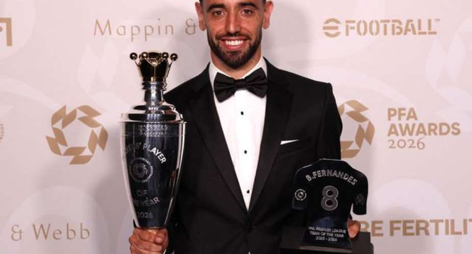 PFA Awards 2026: Bruno Fernandes and Khadija Shaw win player of the year awards