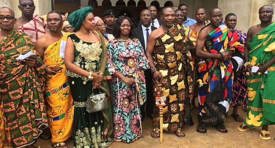Chief Justice pay courtesy call on Omanhene of Gomoa Ajumako Traditional Area