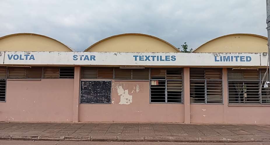 Current front view of Volta Star Textiles LTD located at Juapong in the North Tongu District of the Volta Region.