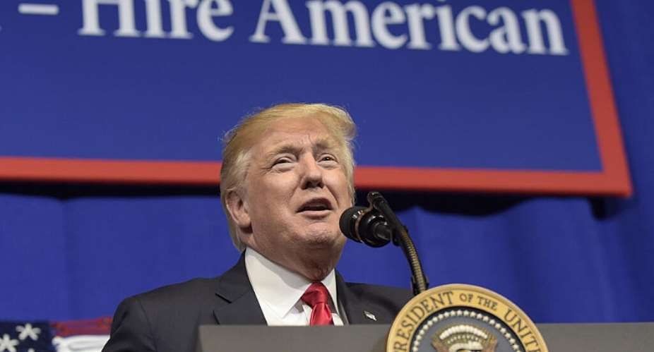 US President Donald Trump speaks at tool manufacturer Snap-on Inc. in Kenosha, Wisconsin on April 18, 2017. -  Susan Walsh, AP