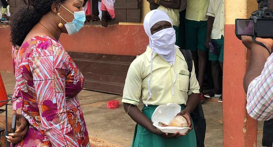 School Heads And Parents Welcome Madam Felicia Tettey's Monitoring Of One Hot Meal