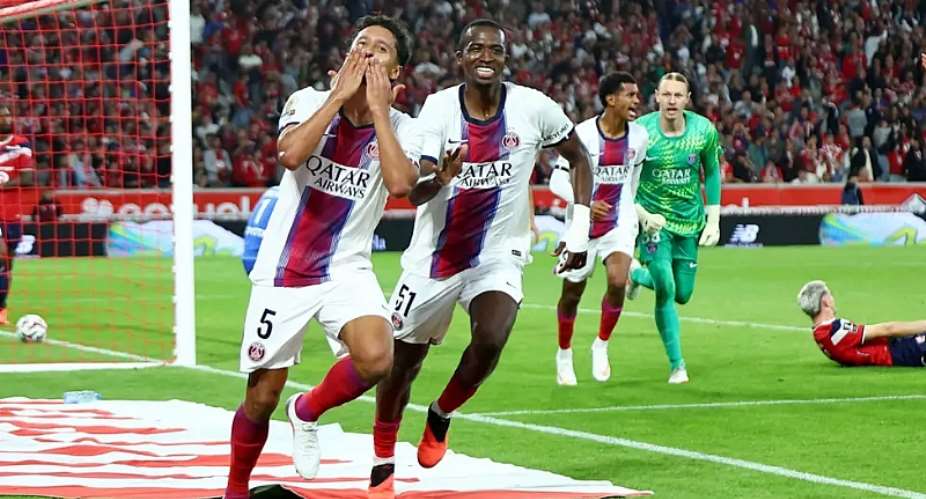 ReutersImage caption: Marquinhos rescued a point for PSG deep into injury time