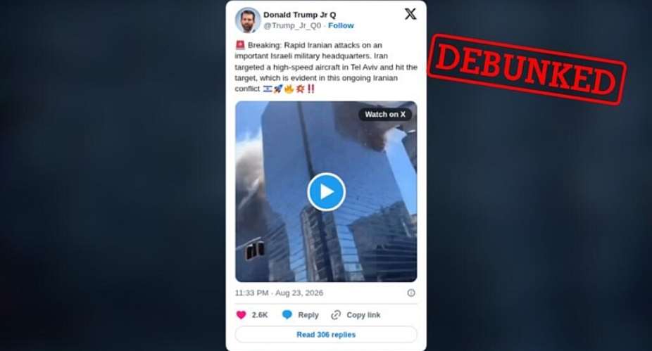 A video posted on X is said to show a plane crash in Tel Aviv, Israel. However, there is no proof that such an attack actually took place. -  X