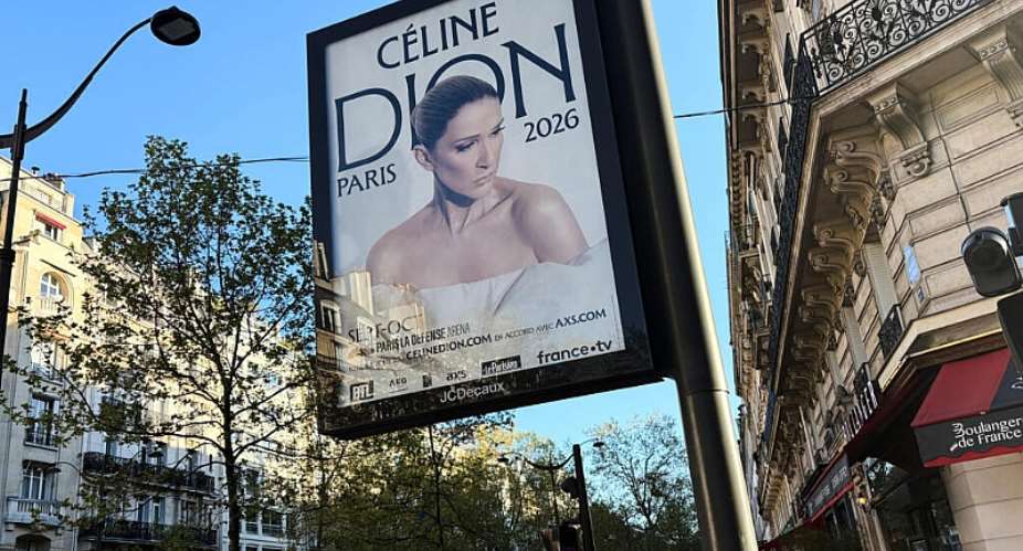 A poster of Cline Dion promoting her autumn concerts in Paris. -  Christophe Ena, AP