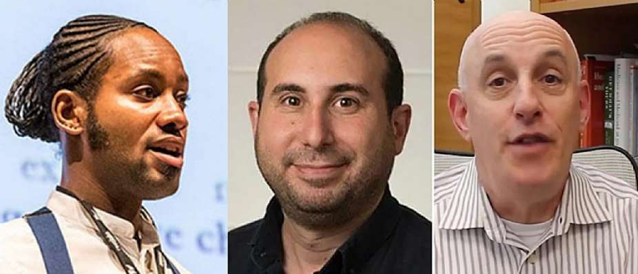 Professor Jason Arday, of Cambridge University; Hofstra University Professors  Santiago Slabodsky and Richard Himelfarb