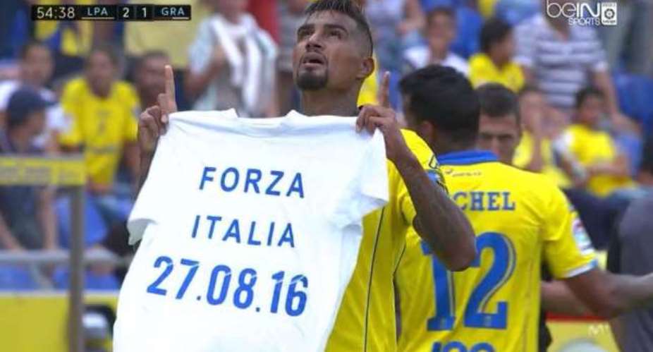 Kevin-Prince Boateng delivers touching message to Italy earthquake victims after scoring in Spain