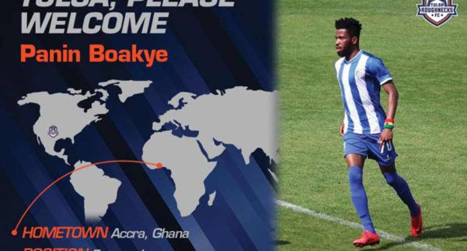 USL Club Tusla Roughnecks Confirm Signing Ghanaian Attacker Panin Boakye