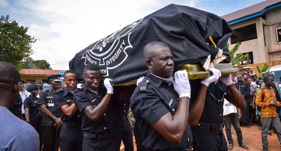 Slain police for burial