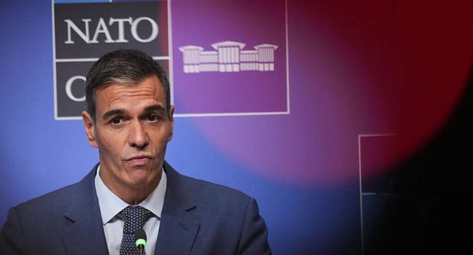Spains Prime Minister Pedro Sanchez speaks during a media conference at the NATO summit in Ankara, Turkey, Wednesday, July 8, 2026. -  Francisco Seco, AP