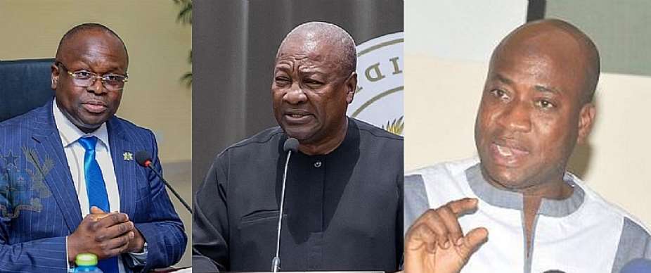 Dr. Edward Omane-Boamah,  President John Dramani Mahama and Dr. Ibrahim Murtala Muhammed