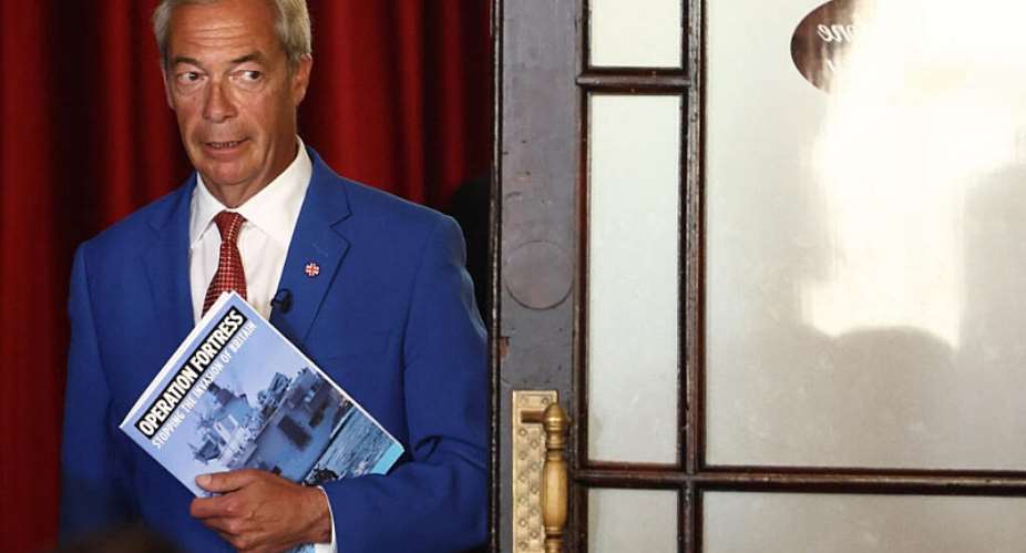 Reform UK leader Nigel Farage arrives to attend a press conference at a hotel in central London on August 3, 2026. -  Toby Shepheard, AFP