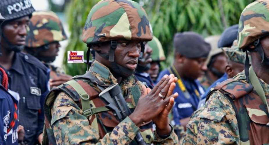 Photo of the week: A soldier's prayer before galamsey crackdown