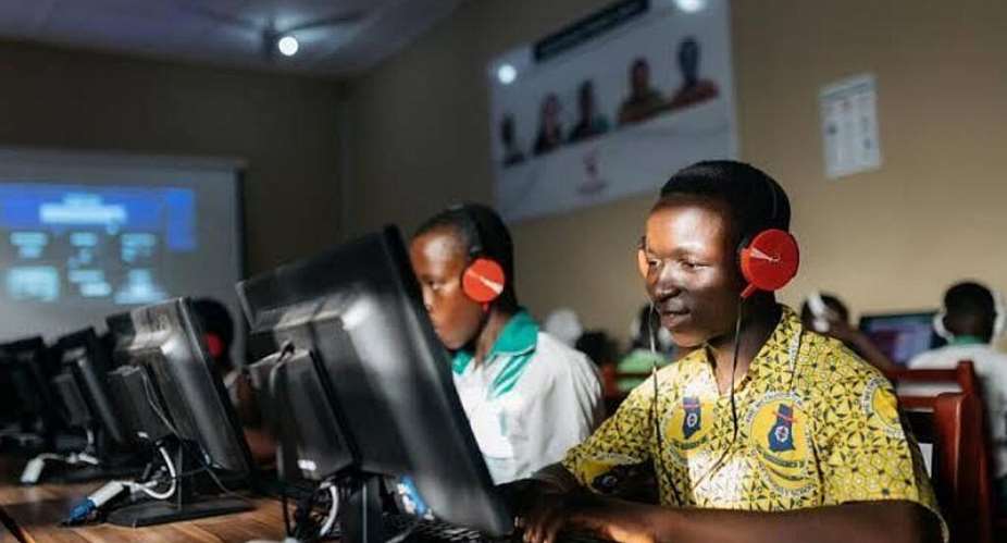 Pupils at an Information Communication Technology Laboratory at Methodist Basic School, Berekum. -  Michael Sarpong Mfum