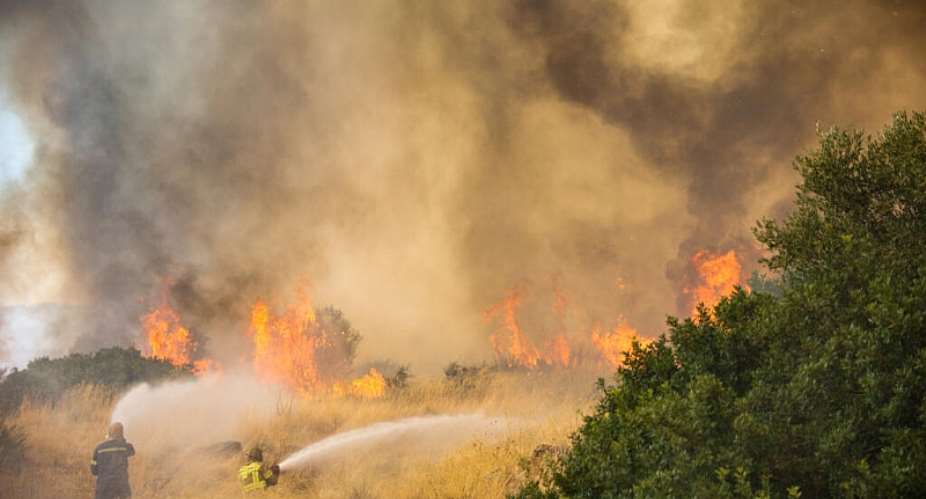 The wildfires have claimed the lives of five firefighters since last week. -  Aris Oikonomou, AFP