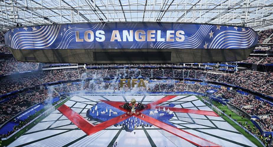 General view inside the Los Angeles Stadium in Inglewood, California during the opening ceremony before the match, on 12 June 2026. -  Daniel Cole, Reuters