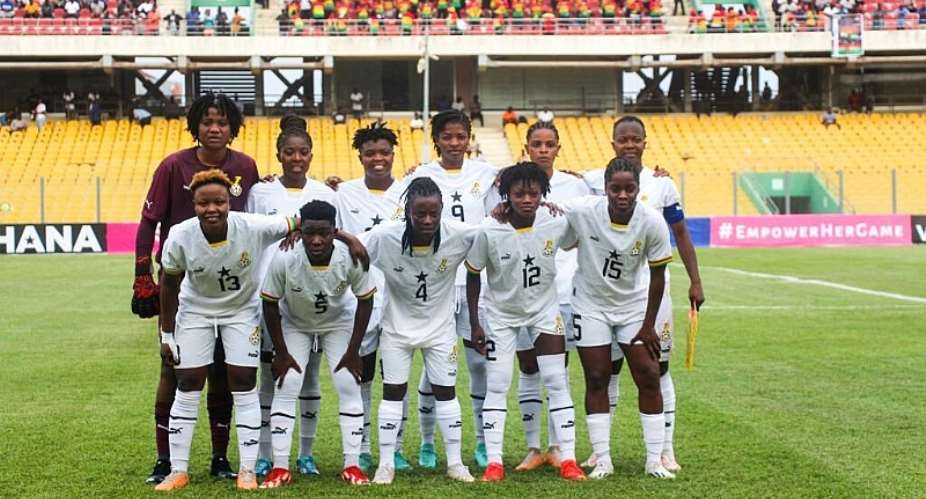 Ghanas national womens football team, the Black Queens, before a match against Zambia in Accra on 14 August 2024. -  Esthee2010, CC BY-SA 4.0 via Wikimedia Commons