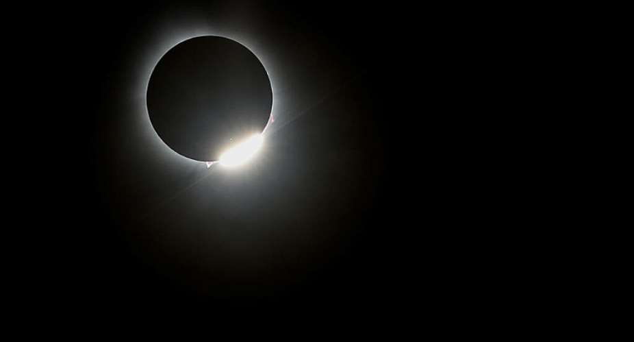 The moon blots out the sun, during a total solar eclipse, as seen from Carbondale, Illinois on April 8, 2024. -  Evelyn Hockstein, Reuters