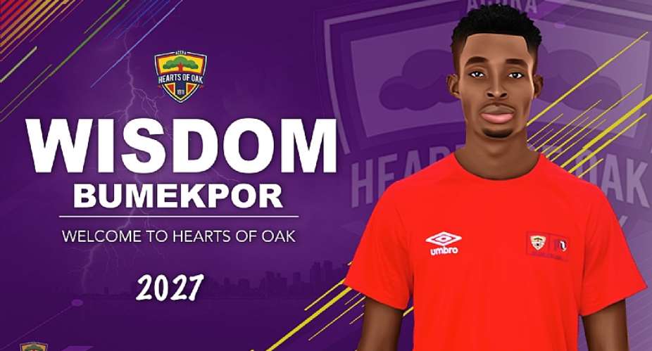 Hearts of Oak reinforce squad with the signing of midfielder Wisdom Bumekpor