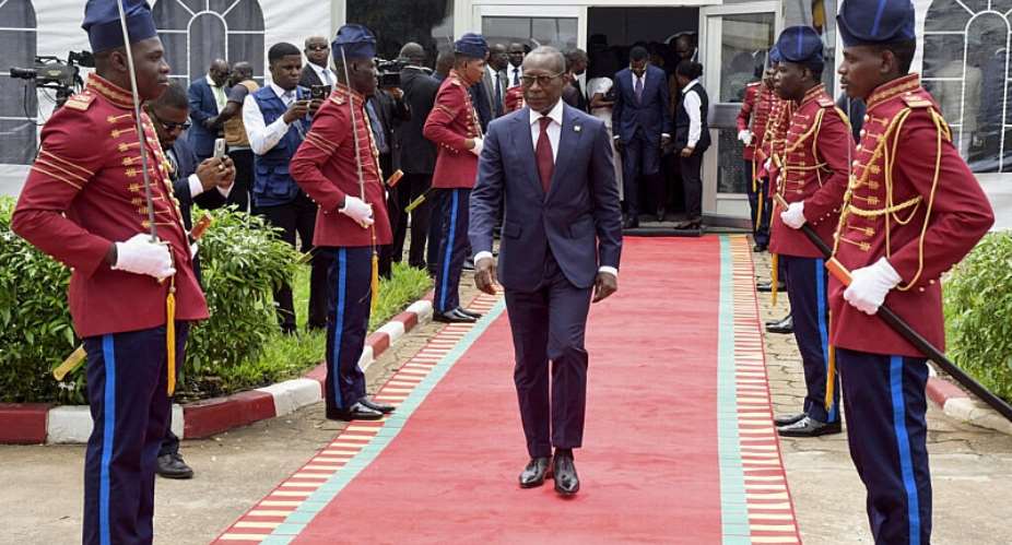 Former Benin President Patrice Talon walk during the inauguration of Benins first Senate at the National Assembly in Porto-Novo, on 30 July, 2026. - REUTERS - Charles Placide Tossou