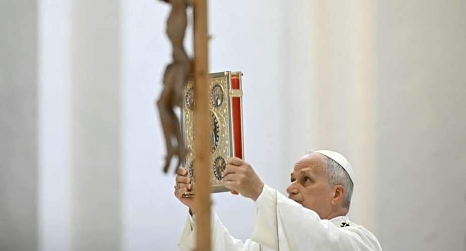 Pope Leo XIV celebrates Mass at the Basilica of St. Mary of the Angels during a pastoral visit to Assisi, Italy on August 6, 2026. -  Filippo Monteforte, AFP