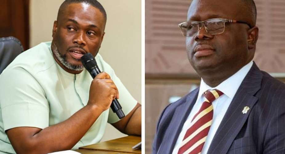 Gilbert Adjei left and late Dr Edward Omane Boamah