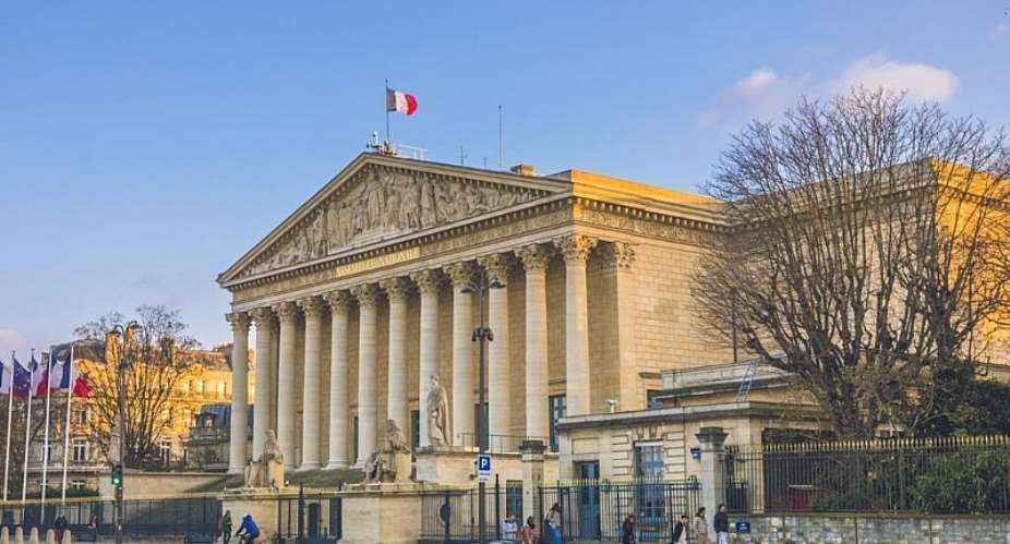 France’s National Assembly, with part of the current public reception pavilion visible on the right, in Paris in 2025. -  PHILIPPE TURPIN / PHOTONONSTOP / AFP