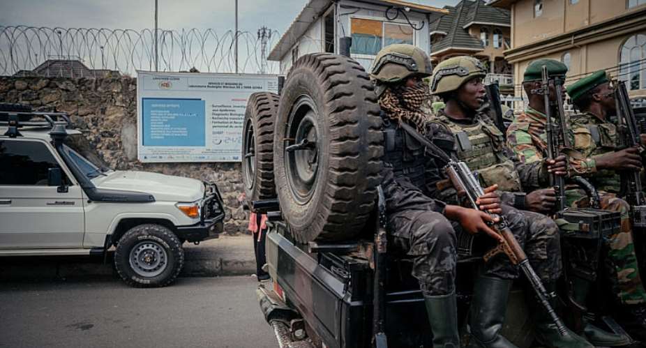 AFC/M23 soldiers provide security for the movements authorities in Goma, eastern DRC, on 19 May 2026. - AFP - JOSPIN MWISHA