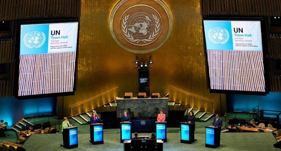 Candidates Michelle Bachelet Jeria, Maria Fernanda Espinosa Garces, Rafael Mariano Grossi, Rebeca Grynspan Mayufis, Carolyn Rodrigues Birkett and Macky Sall are candidates to become the next UN chief. Seen here in July, 2026. -  Eduardo Munoz/ Reuters