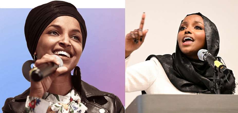 Minnesotas US Congresswoman Ilhan Omar and Mayor Nadia Mohamed of St Louis, Minnesota