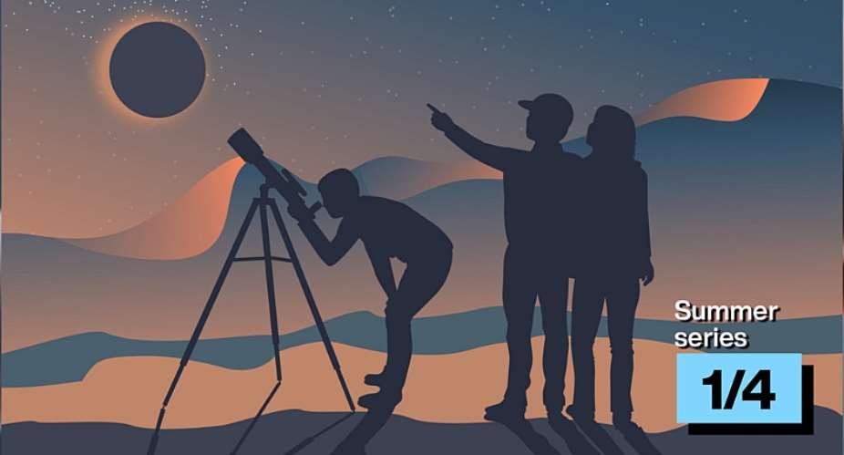 Jared Khos family, originally from Singapore, has been traveling the globe to chase eclipses for the last 20 years. -  Studio graphique FMM
