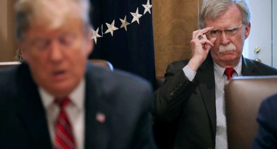 Donald Trump and his security adviser John Bolton