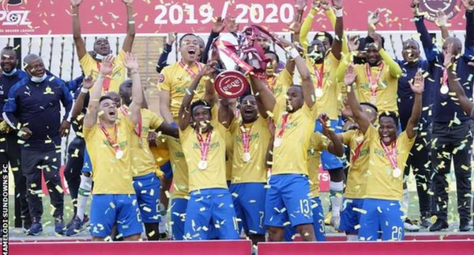 Mamelodi Sundowns have now won three consecutive South African league titles on two occasions Photo: Mamelodi Sundowns FC