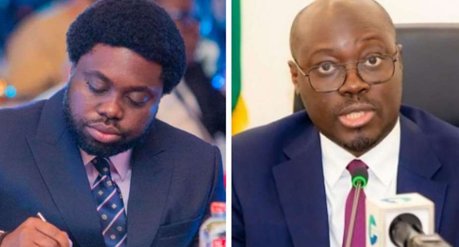 Kow Essumanleft and Finance Minister Dr Cassiel Ato Forson