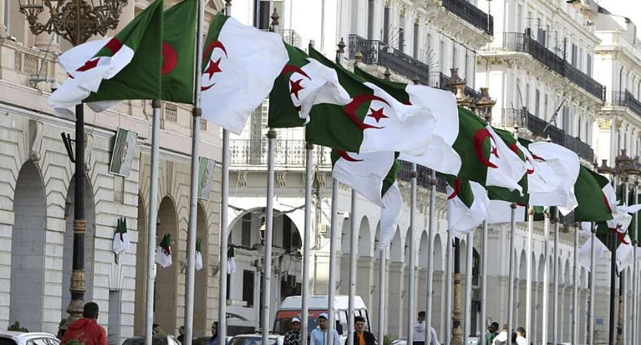 A file photo showing Algerian flags flying in Algiers on Wednesday, April 16, 2025. -  Fateh Guidoum, AP