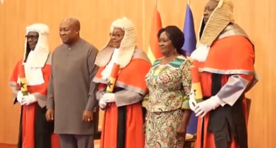 Mahama swears in three new Supreme Court justices, urges judicial independence