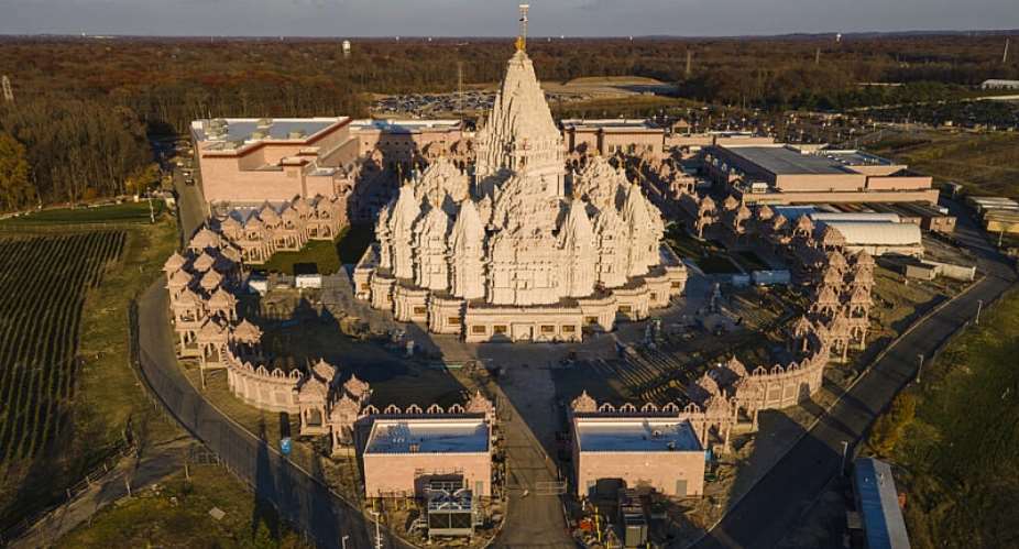 File photo of the BAPS temple in Robbinsville, New Jersey, taken November 19, 2023. -  Ted Shaffrey, AP