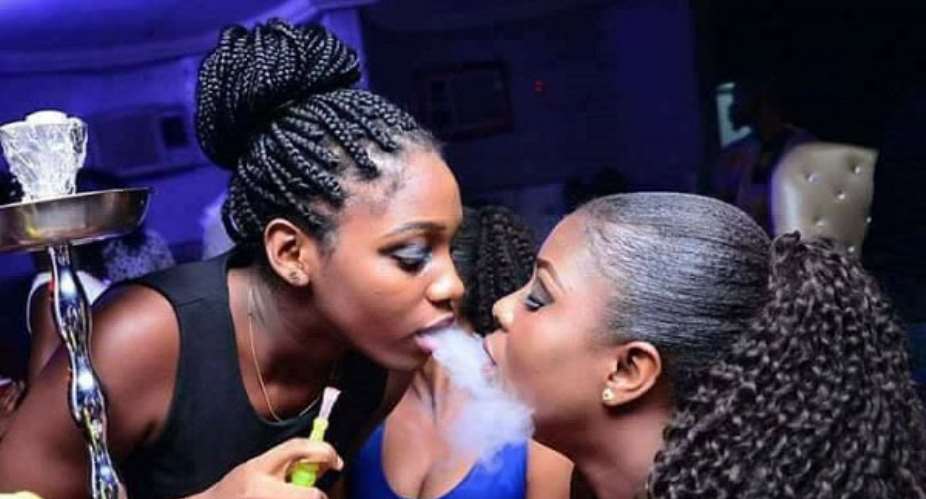 Some ladies smoking shisha
