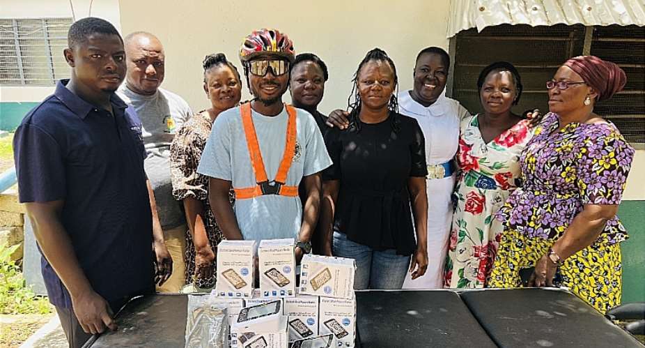 Eight Talensi CHPS Compounds receive BP apparatus from Cyclist James Kumbeni
