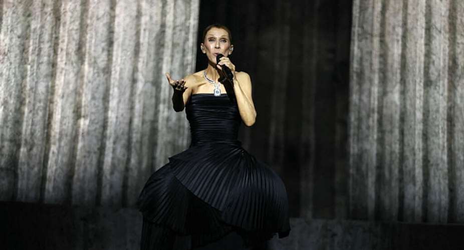 Canadian singer Celine Dion performs during her first concert of a series at the Plenitude Arena in Nanterre, west of Paris on September 12, 2026. -  Thomas Samson, AFP