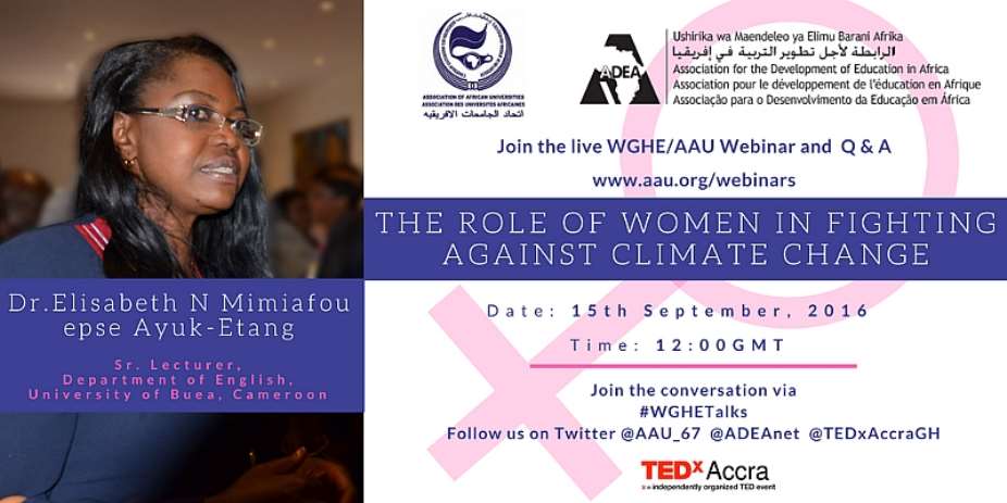 Live Webinar on TheRoleofWomeninFightingClimateChange by Association of Africa Universities