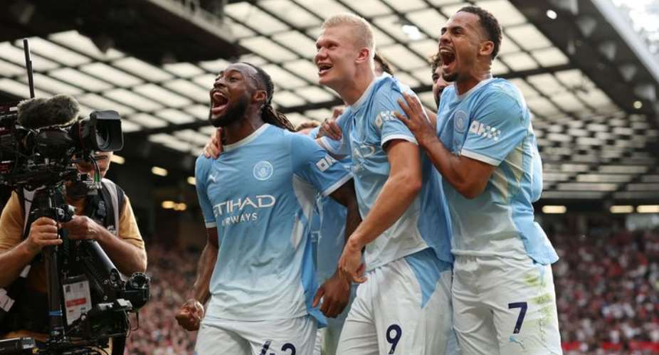 PL: Erling Haaland scores controversial winner for 10-man City at Manchester United