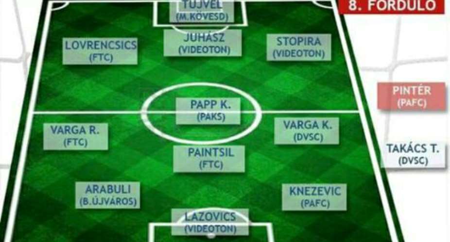 Former Tema Youth Player Joseph Paintsil Named In Team Of The Week In Hungary