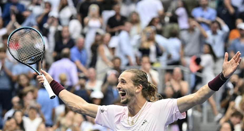 Germanys Alexander Zverev celebrates his victory over Ben Shelton in the US Open final -  ANGELA WEISS, AFP