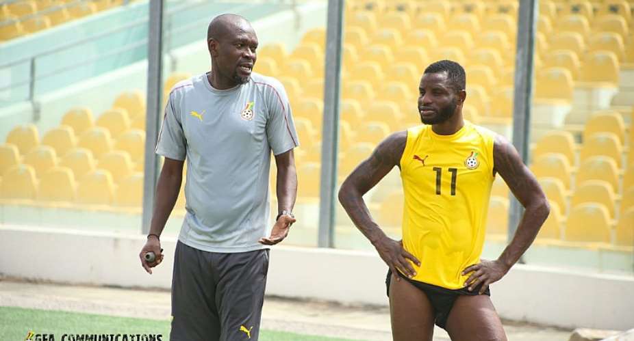 Mubarak Wakaso Right with Coach CK Akonnor Left