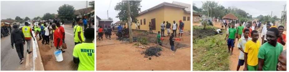 Some people actively participate in the National Sanitation Day