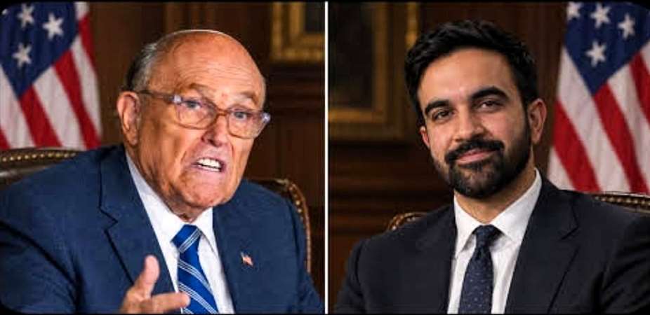 Former New York City Mayor Rudolph Giuliani and Current New York City Mayor Zohran kwame Mamdani