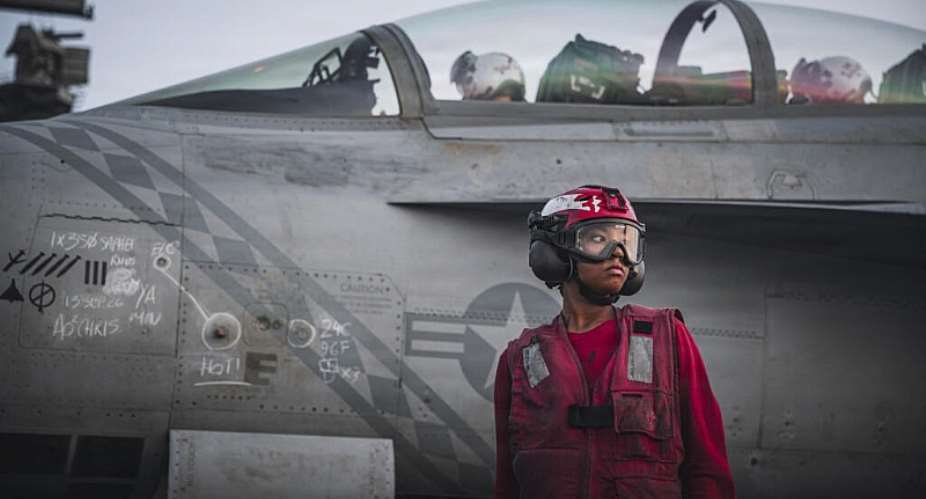 An F/A-18 Super Hornet fighter jet is pictured on aircraft carrier USS George Washington in this US Navy handout photo released on September 13, 2026. -  US Navy via AFP