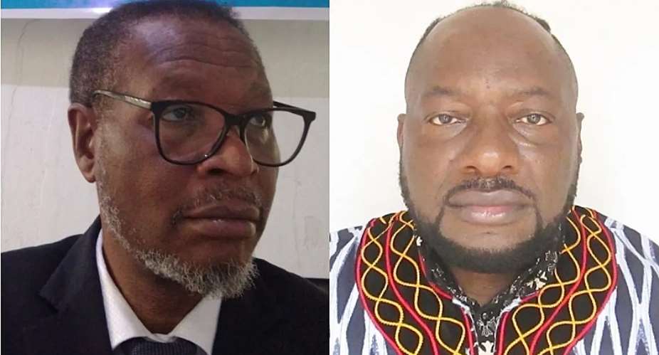 Bouddih Adams left, editor-in-chief, and Yerima Kini Nsom, publisher, of Cameroonian newspaper The Post, which was banned on September 12, 2023, by the governor of the country's Southwest Region for a headline about a survey on coups. Photos courtesy of Bouddih Adams and Yerima Kini Nsom